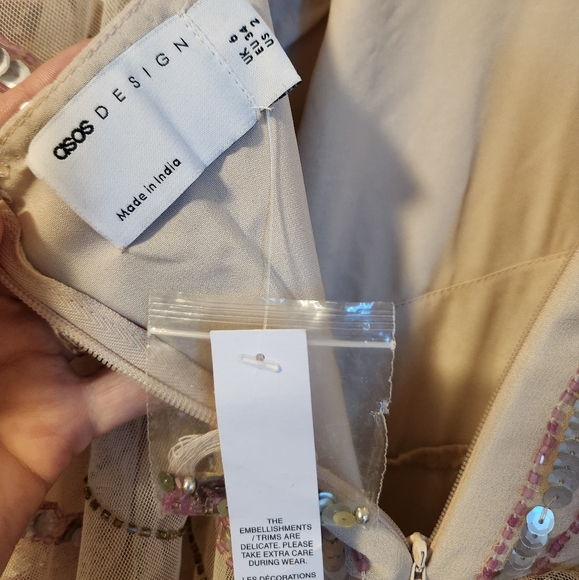 ASOS DESIGN Embellished Art Nouveau midi dress SIZE 2 - Picture 7 of 13